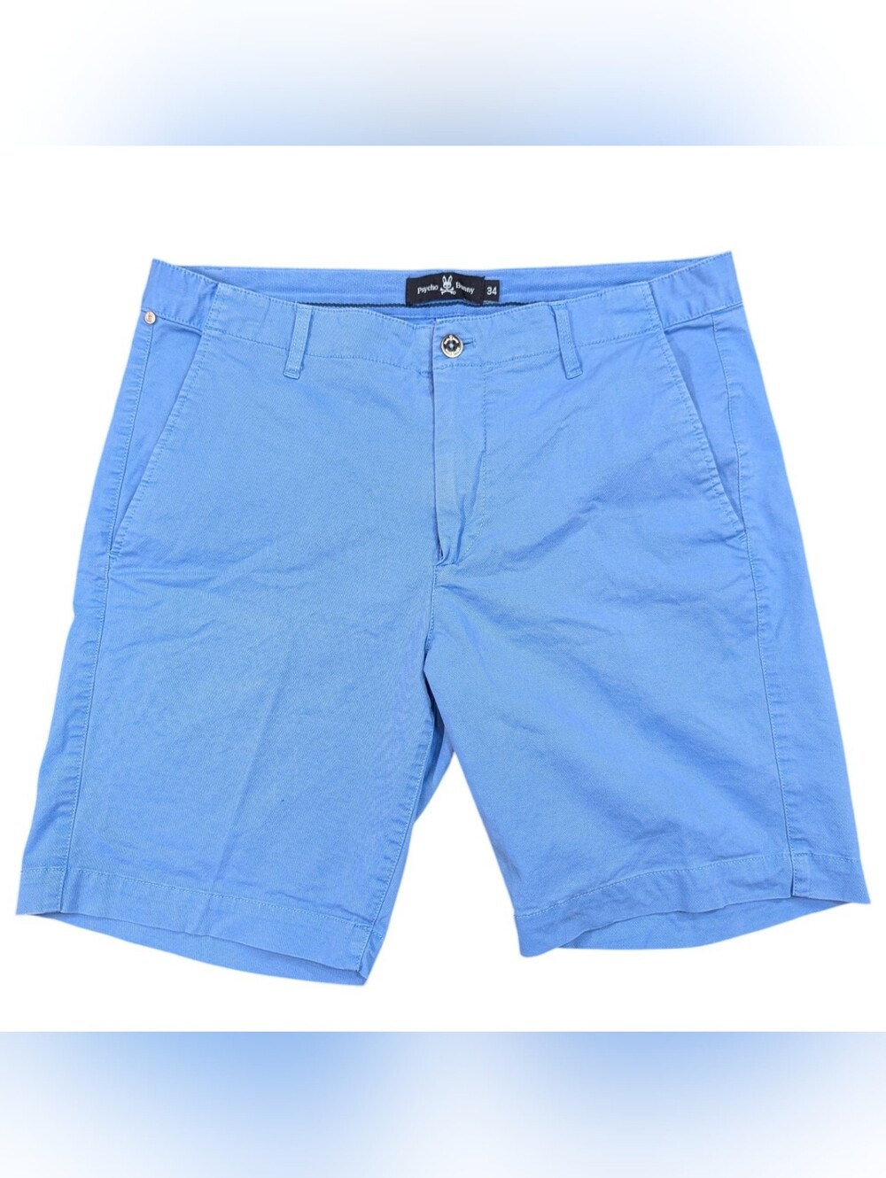 Psycho Bunny Shorts Mens 34 Light Blue Chino Classic Fit Cotton 8”Inseam Preppy
